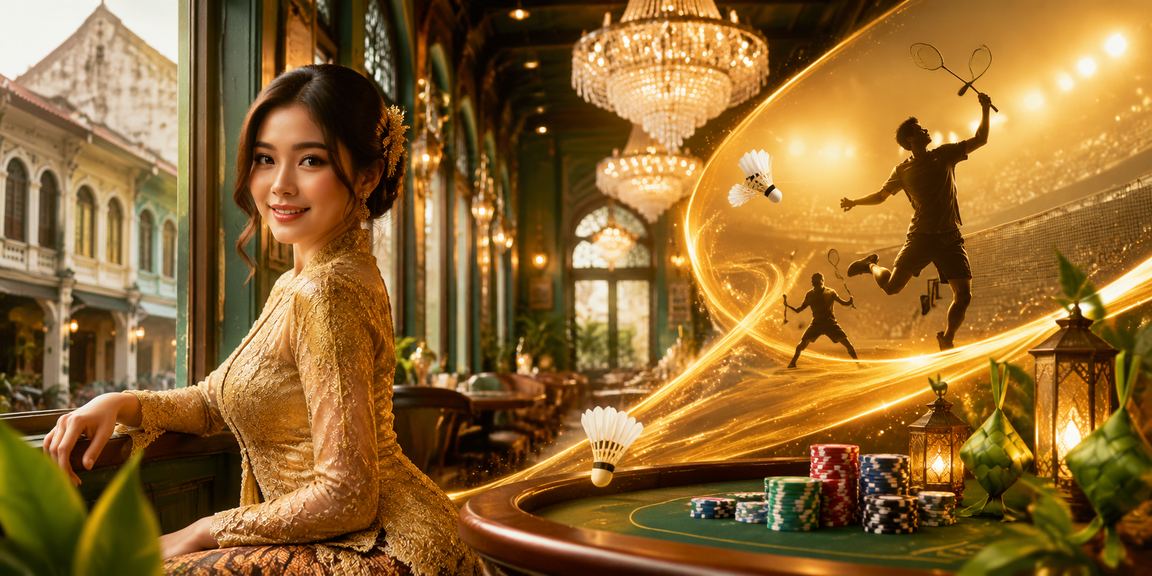 Wanita berbaju kebaya di Ipoh menikmati hiburan kasino dalam talian