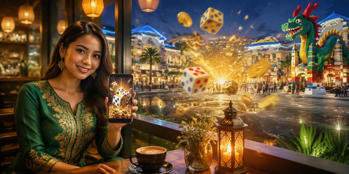 Permainan dadu semasa Hari Raya di Malaysia dengan suasana perayaan